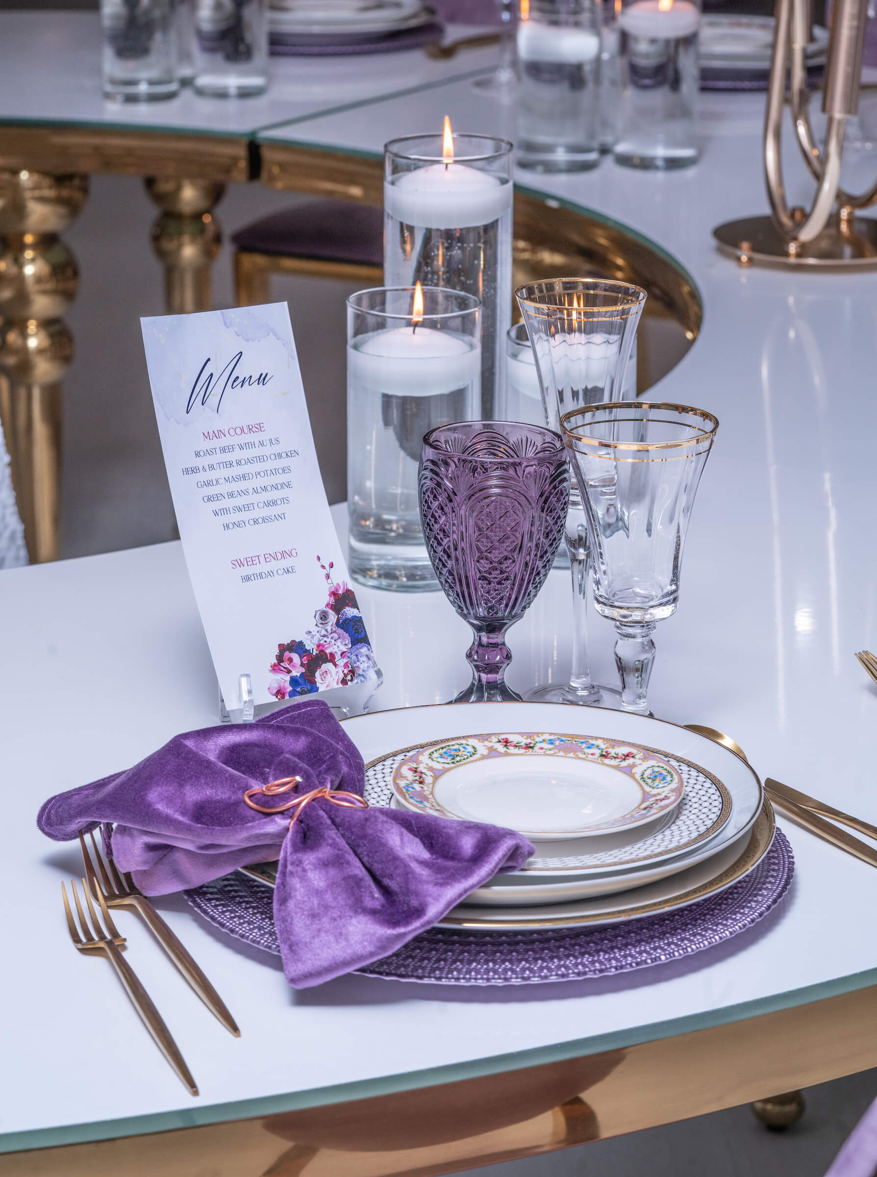 Purple Luxury Table Setting