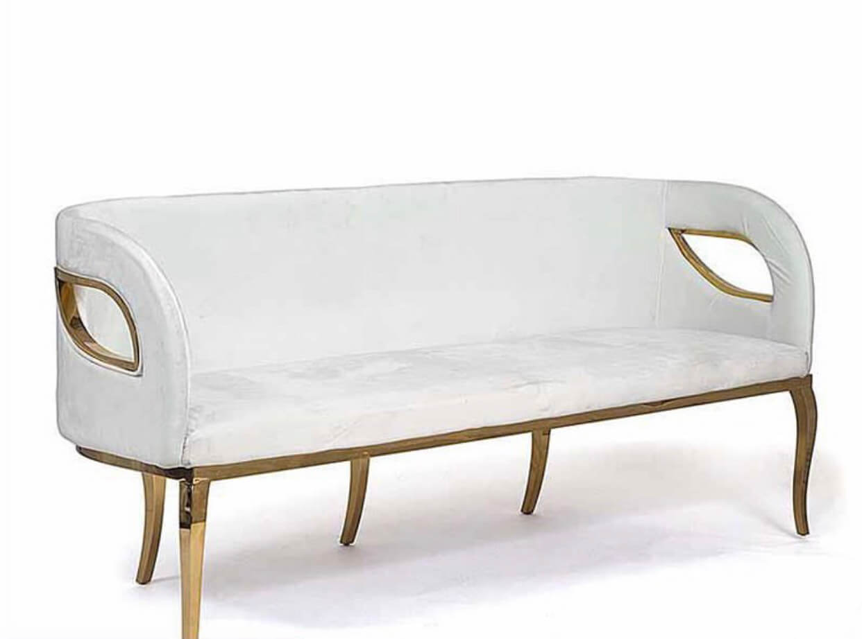 White gold couch